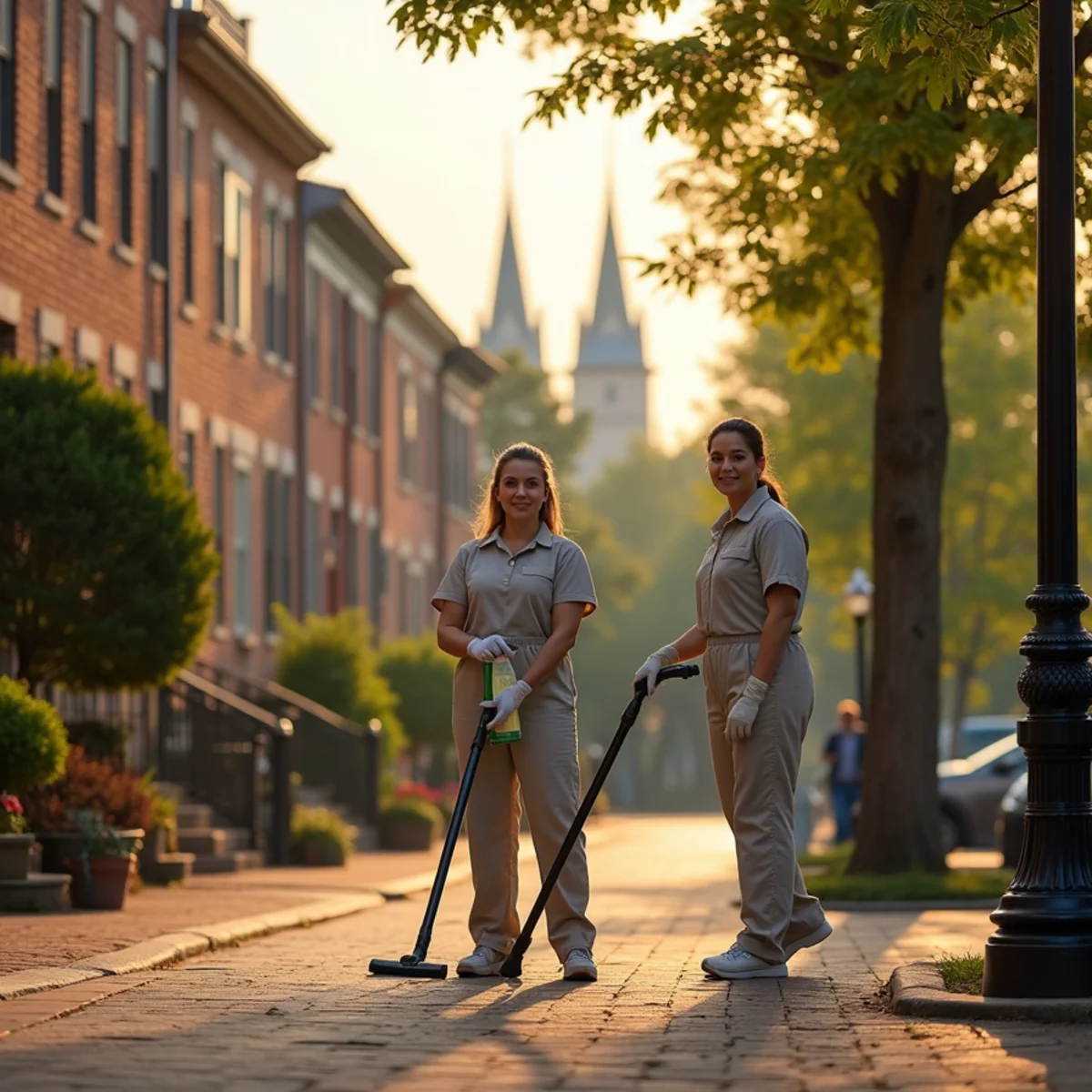 Historic downtown Frederick, MD rowhomes served by Mother Earth Cleaning's eco-friendly house cleaning